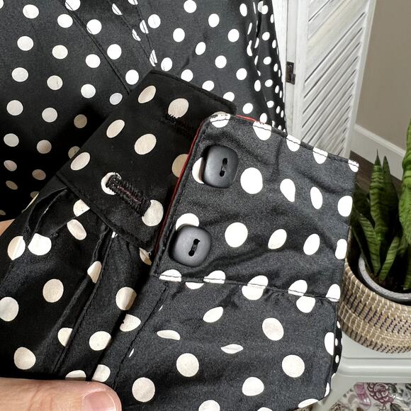 VINTAGE BELUVA SAN FRANCISCO Women's Polka Dot Button Front TopBlack White XL - Picture 12 of 16